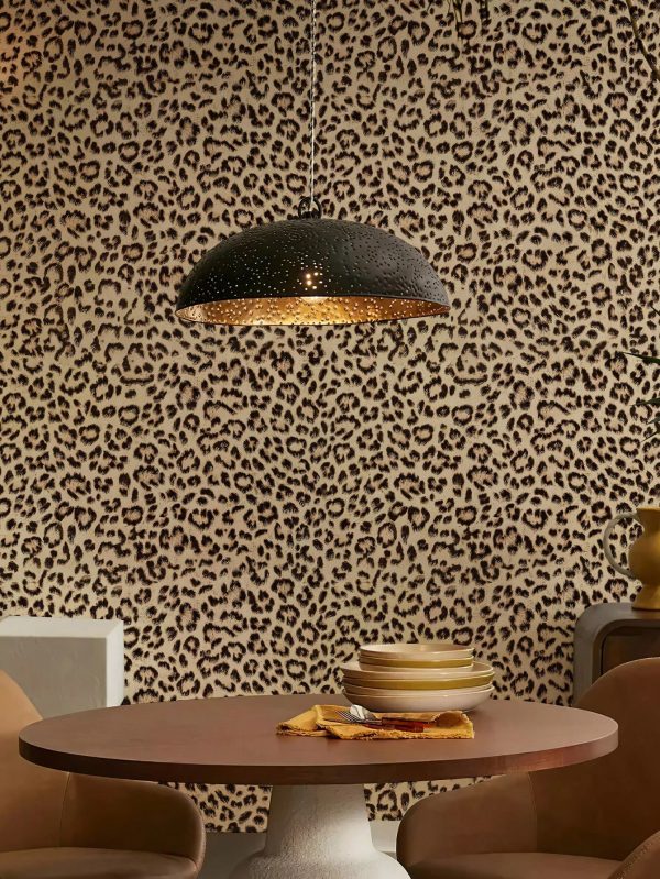 Fashion Leopard Vinyl PVC Decorative Wallpaper Waterproof Vinyl Contact Paper DIY Self Adhesive Wallpaper Yellow Leopard Wallpaper Peel Stick Large Rolls For Bedroom Decoration Wallpaper 17.32*393.7 Inch Yellow
